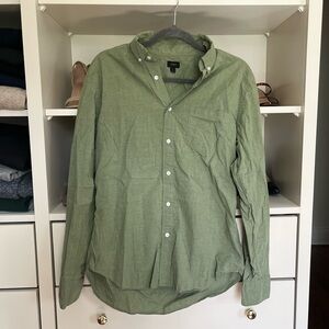 J Crew Green Mens Button Down Shirt
